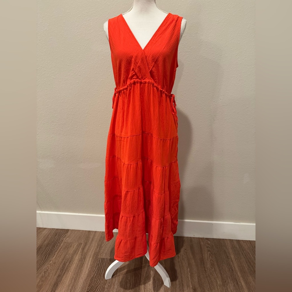 Max Studio Sleeveless Red High Low Dress